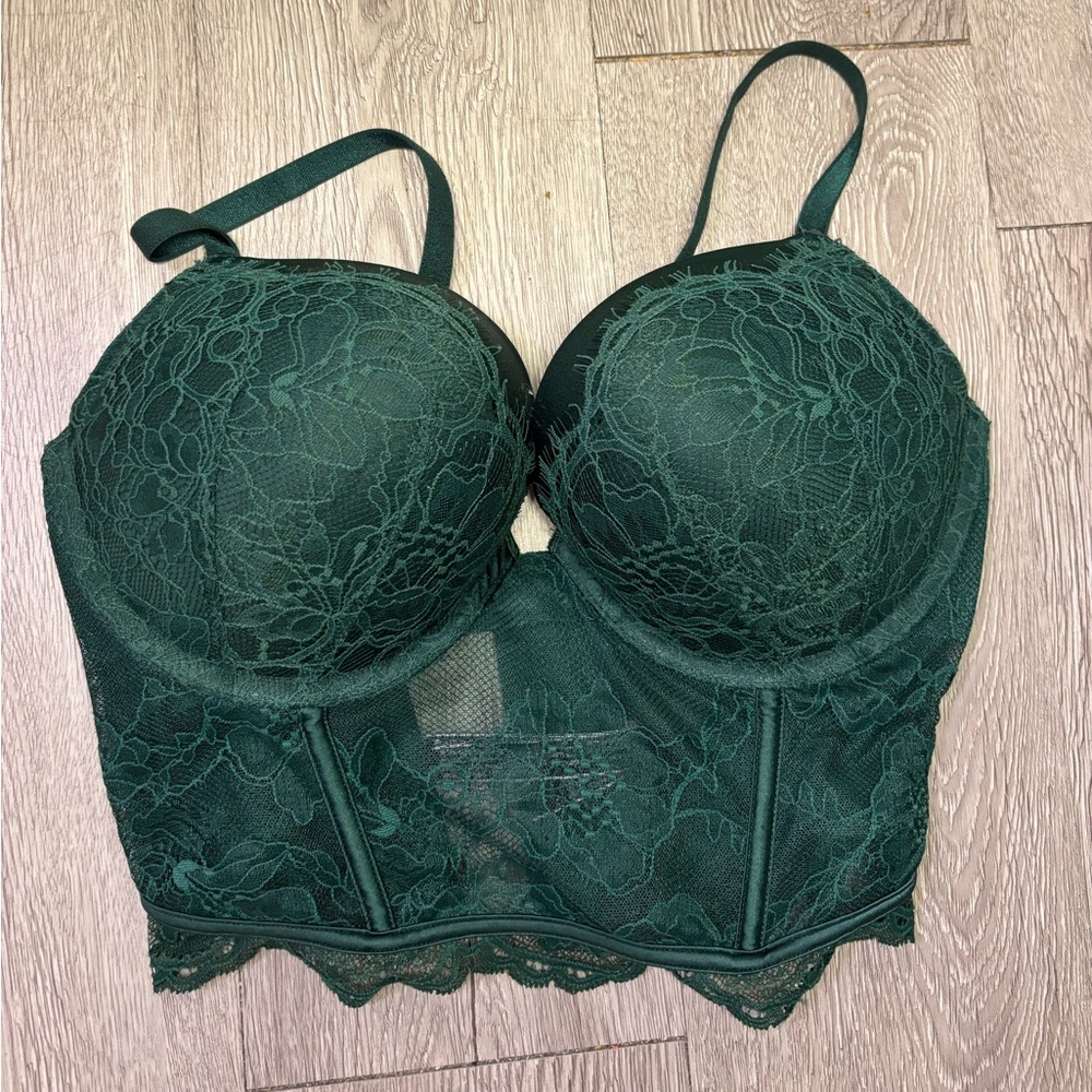 Victoria's Secret Very sexy Dark Green Lace Bustier